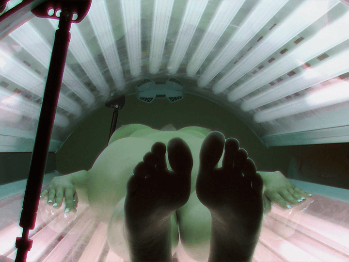Sexy Füße im Solarium heimlich fotografiert